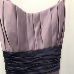Purple Satin Dress with Statement Sash.